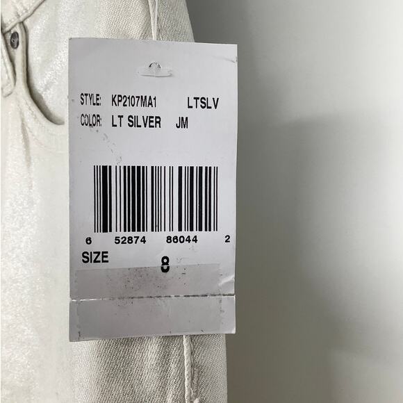 Kut from the Kloth Sz 8 Silver Kelsey High Rise Fab Ab Ankle Flare Pants HR8-4 - Picture 9 of 9